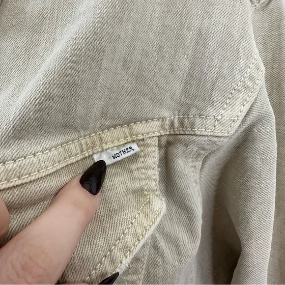 Mother Denim The Fly Away Jacket in Beige Sand Casual Boho Chic Crop Fit - Picture 4 of 10